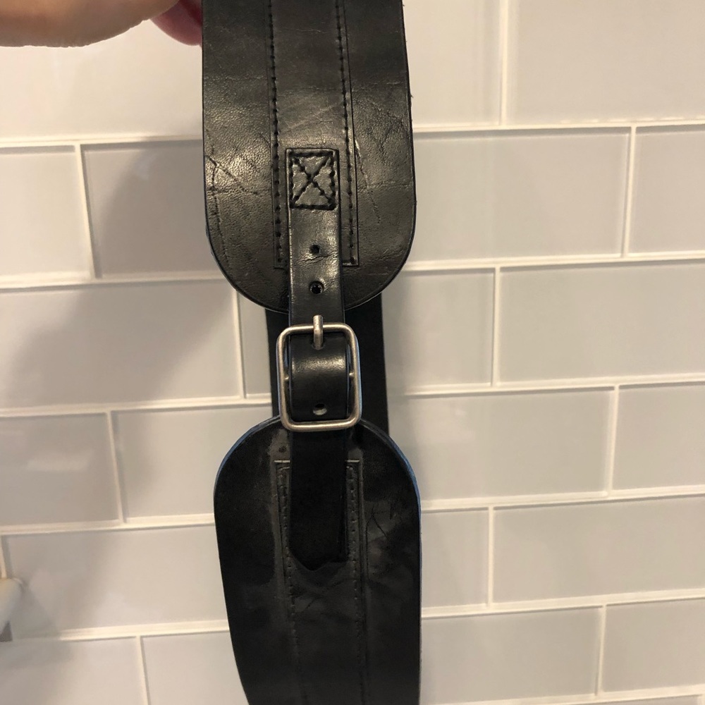 Wide black cinch belt